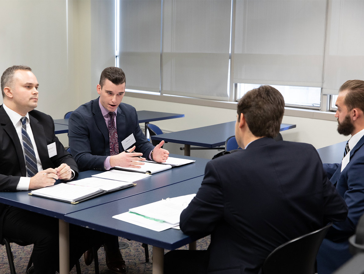 Students from Wayne Law competing in the Jaffe Transactional Law Invitational in March
