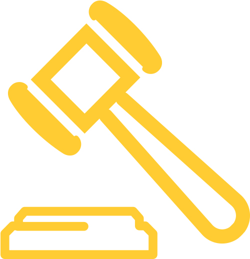 court gavel yellow icon