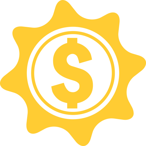 money sign in gear yellow icon
