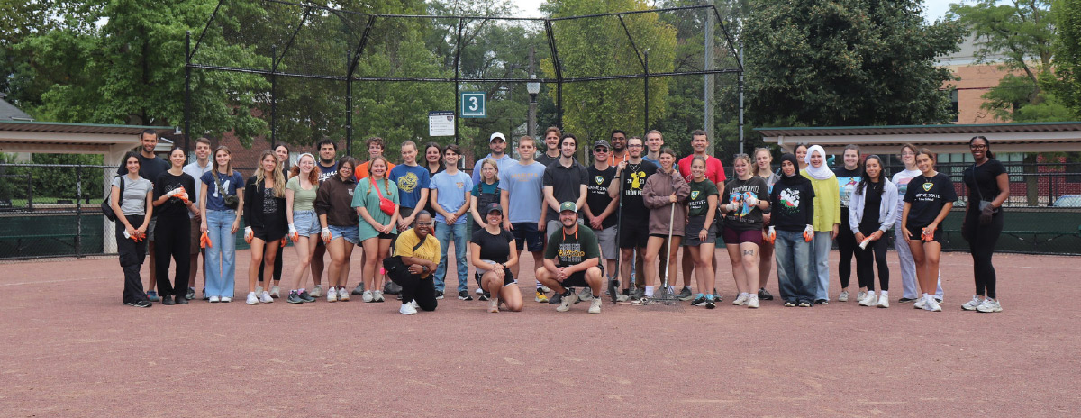 students on field after scrimmage game