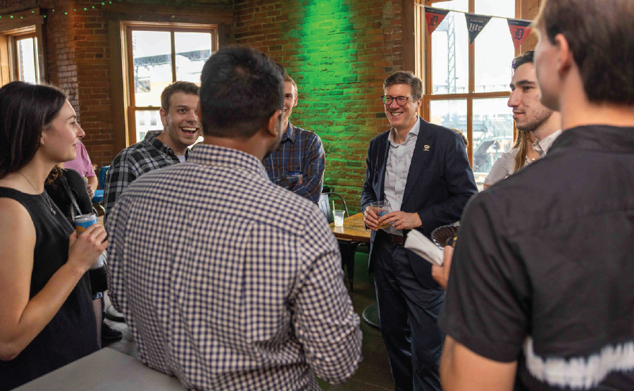 conversation circle of students and faculty